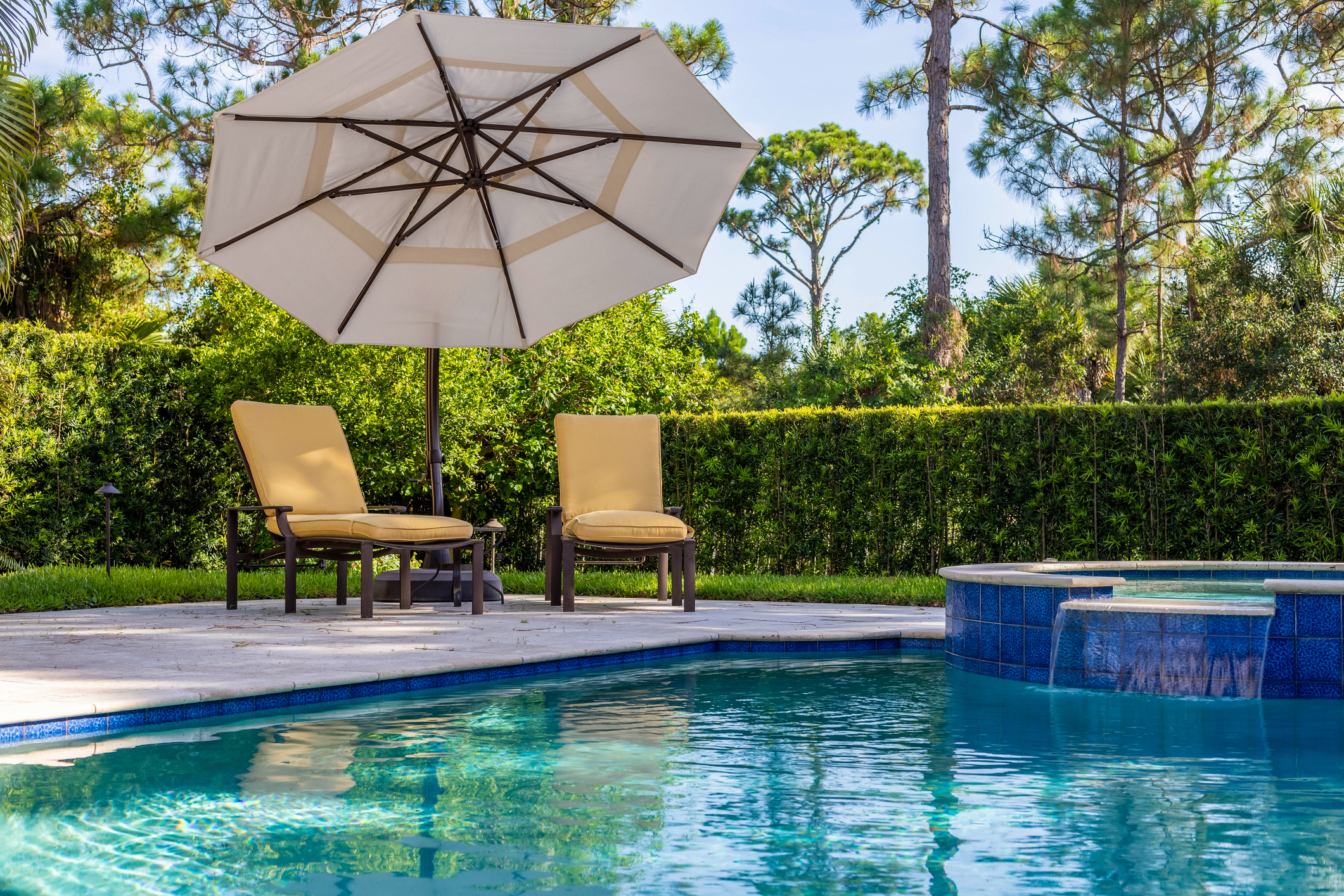 pool with spa